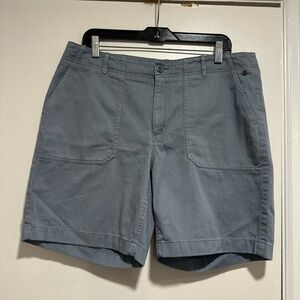 LL Bean Favorite Fit Sz:14 Dusty Blue Chino Patch Pocket. Utility Deck Shorts.